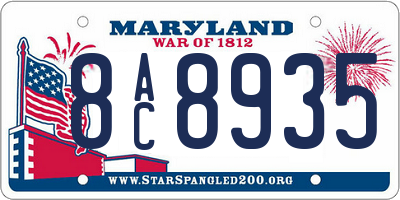 MD license plate 8AC8935