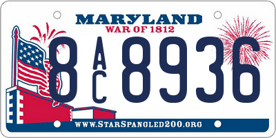 MD license plate 8AC8936