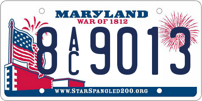 MD license plate 8AC9013