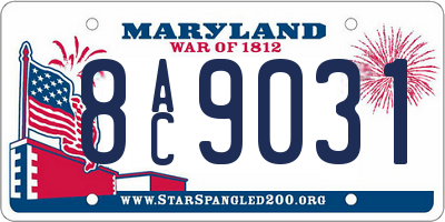 MD license plate 8AC9031