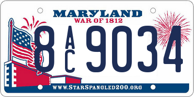 MD license plate 8AC9034