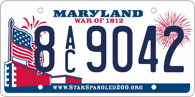 MD license plate 8AC9042