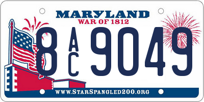 MD license plate 8AC9049