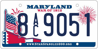 MD license plate 8AC9051