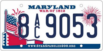 MD license plate 8AC9053