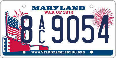 MD license plate 8AC9054