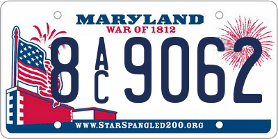 MD license plate 8AC9062