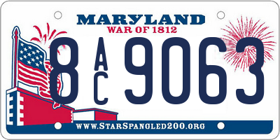 MD license plate 8AC9063
