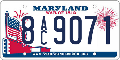 MD license plate 8AC9071