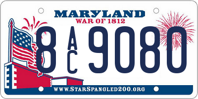 MD license plate 8AC9080