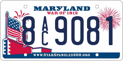 MD license plate 8AC9081
