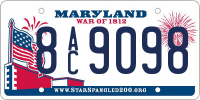 MD license plate 8AC9098