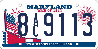 MD license plate 8AC9113