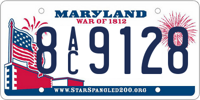 MD license plate 8AC9128