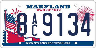 MD license plate 8AC9134