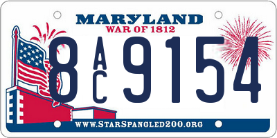 MD license plate 8AC9154