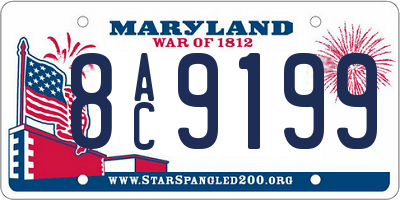 MD license plate 8AC9199