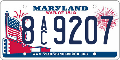 MD license plate 8AC9207