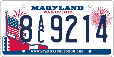 MD license plate 8AC9214