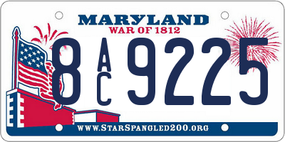 MD license plate 8AC9225