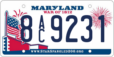 MD license plate 8AC9231