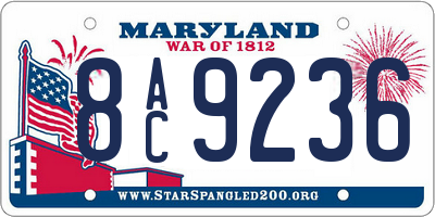 MD license plate 8AC9236