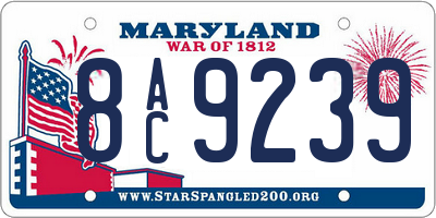 MD license plate 8AC9239