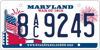 MD license plate 8AC9245