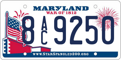 MD license plate 8AC9250