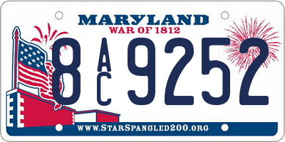 MD license plate 8AC9252