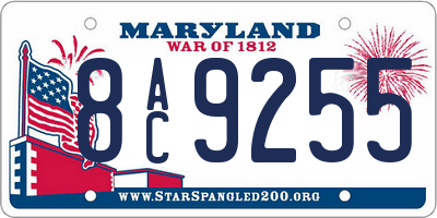 MD license plate 8AC9255