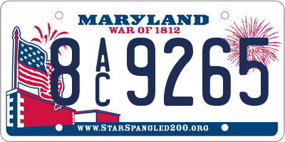 MD license plate 8AC9265