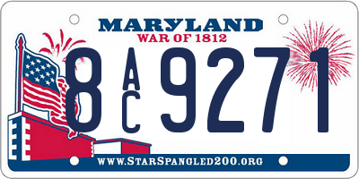 MD license plate 8AC9271