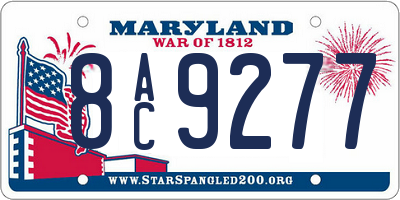 MD license plate 8AC9277