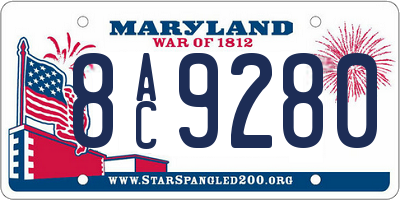 MD license plate 8AC9280