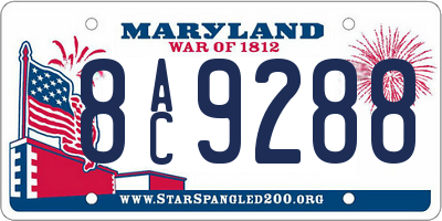 MD license plate 8AC9288
