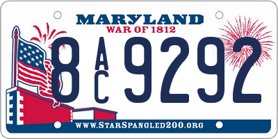 MD license plate 8AC9292