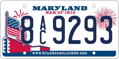 MD license plate 8AC9293