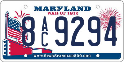 MD license plate 8AC9294