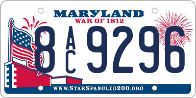 MD license plate 8AC9296