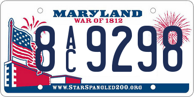 MD license plate 8AC9298