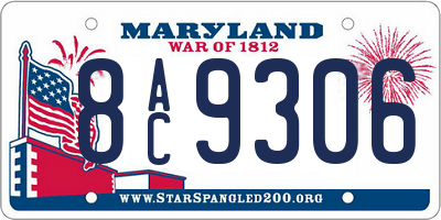 MD license plate 8AC9306