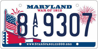 MD license plate 8AC9307