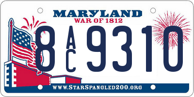 MD license plate 8AC9310