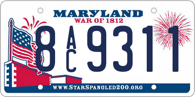 MD license plate 8AC9311