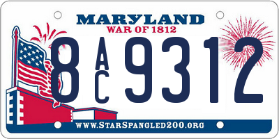MD license plate 8AC9312