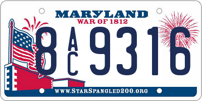 MD license plate 8AC9316