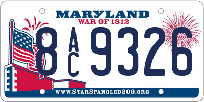 MD license plate 8AC9326