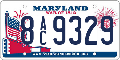 MD license plate 8AC9329