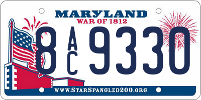 MD license plate 8AC9330
